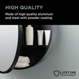 Glacier Bay 23.6 in. W x 23.6 in. H Round Matte Black Medicine Cabinet with Mirror