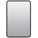 Glacier Bay 16 in. W x 24 in. H Rounded Corner Rectangular Matte Black Medicine Cabinet with Mirror