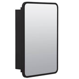 Glacier Bay 16 in. W x 24 in. H Rounded Corner Rectangular Matte Black Medicine Cabinet with Mirror