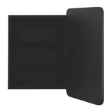 Glacier Bay 16 in. W x 24 in. H Rounded Corner Rectangular Matte Black Medicine Cabinet with Mirror