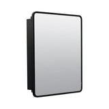 Glacier Bay 24 in. W x 30 in. H Rounded Corner Rectangular Matte Black Medicine Cabinet with Mirror