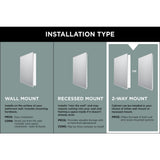 Glacier Bay 24 in. W x 30 in. H Rounded Corner Rectangular Matte Black Medicine Cabinet with Mirror