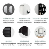 Glacier Bay 24 in. W x 30 in. H Rounded Corner Rectangular Matte Black Medicine Cabinet with Mirror