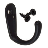 GlideRite 1-3/4 in. x 1-1/2 in. Matte Black Small Robe/Coat Hooks (10-Pack)
