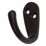 GlideRite 1-3/4 in. x 1-1/2 in. Matte Black Small Robe/Coat Hooks (10-Pack)