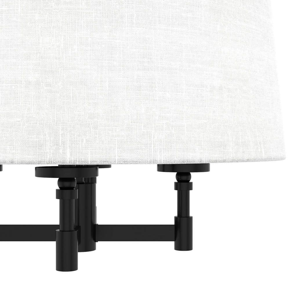 Hunter Briargrove 4-Light Matte Black Shaded Chandelier with Fabric Shade