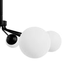 Hunter Hepburn 8-Light Matte Black Branched Chandelier with Cased White Glass Shades