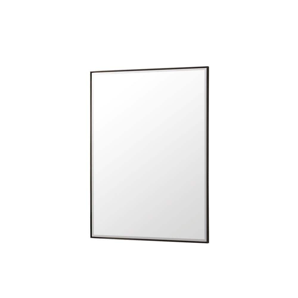 James Martin Vanities Rohe 30" x 40" Matte Black Rectangular Vanity Mirror