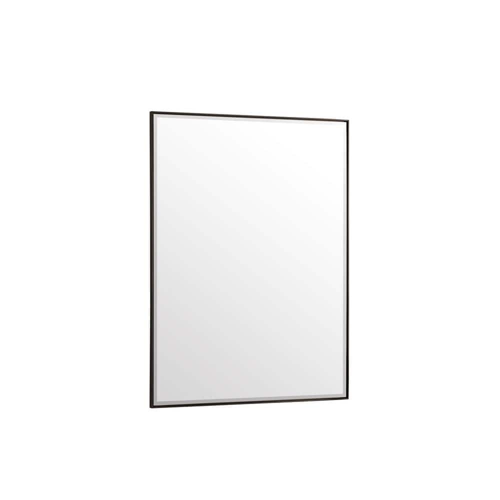 James Martin Vanities Rohe 30" x 40" Matte Black Rectangular Vanity Mirror