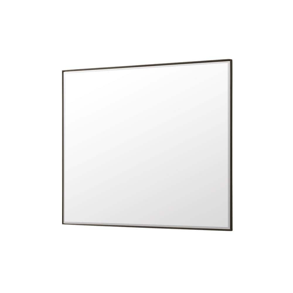 James Martin Vanities Rohe 48" x 40" Matte Black Rectangular Vanity Mirror