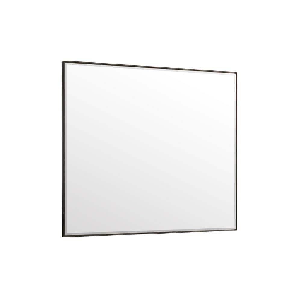 James Martin Vanities Rohe 48" x 40" Matte Black Rectangular Vanity Mirror