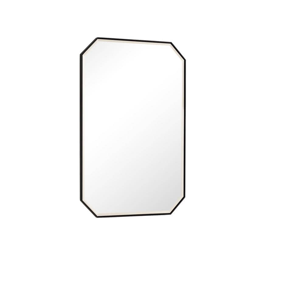 James Martin Vanities Rohe 24" x 36" Matte Black Bathroom Vanity Mirror