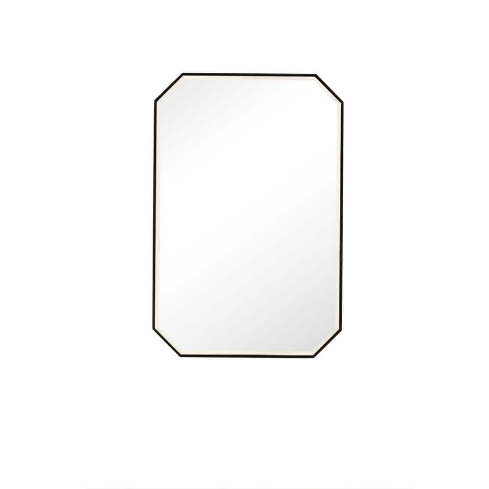 James Martin Vanities Rohe 24" x 36" Matte Black Bathroom Vanity Mirror