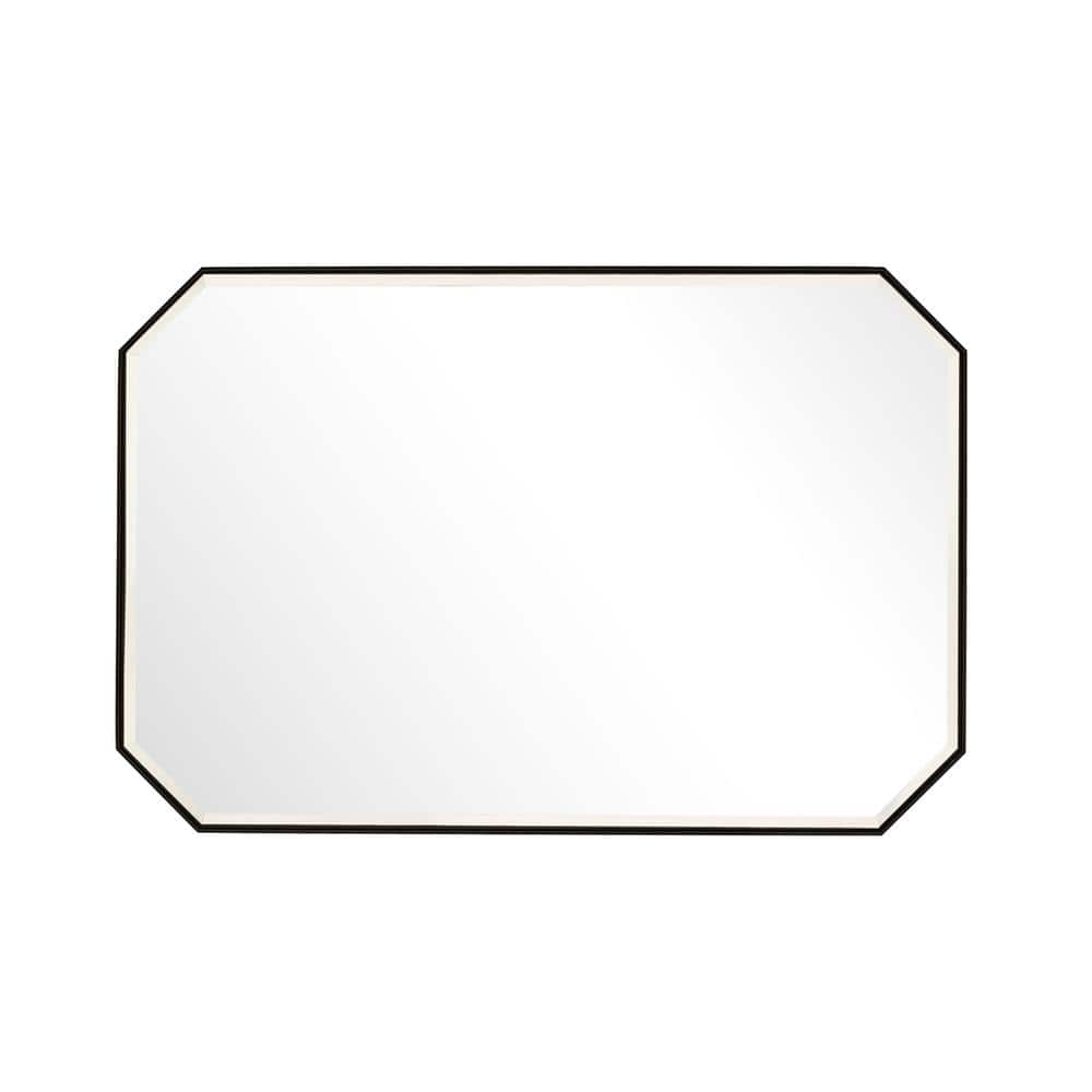 James Martin Vanities Rohe 24" x 36" Matte Black Bathroom Vanity Mirror