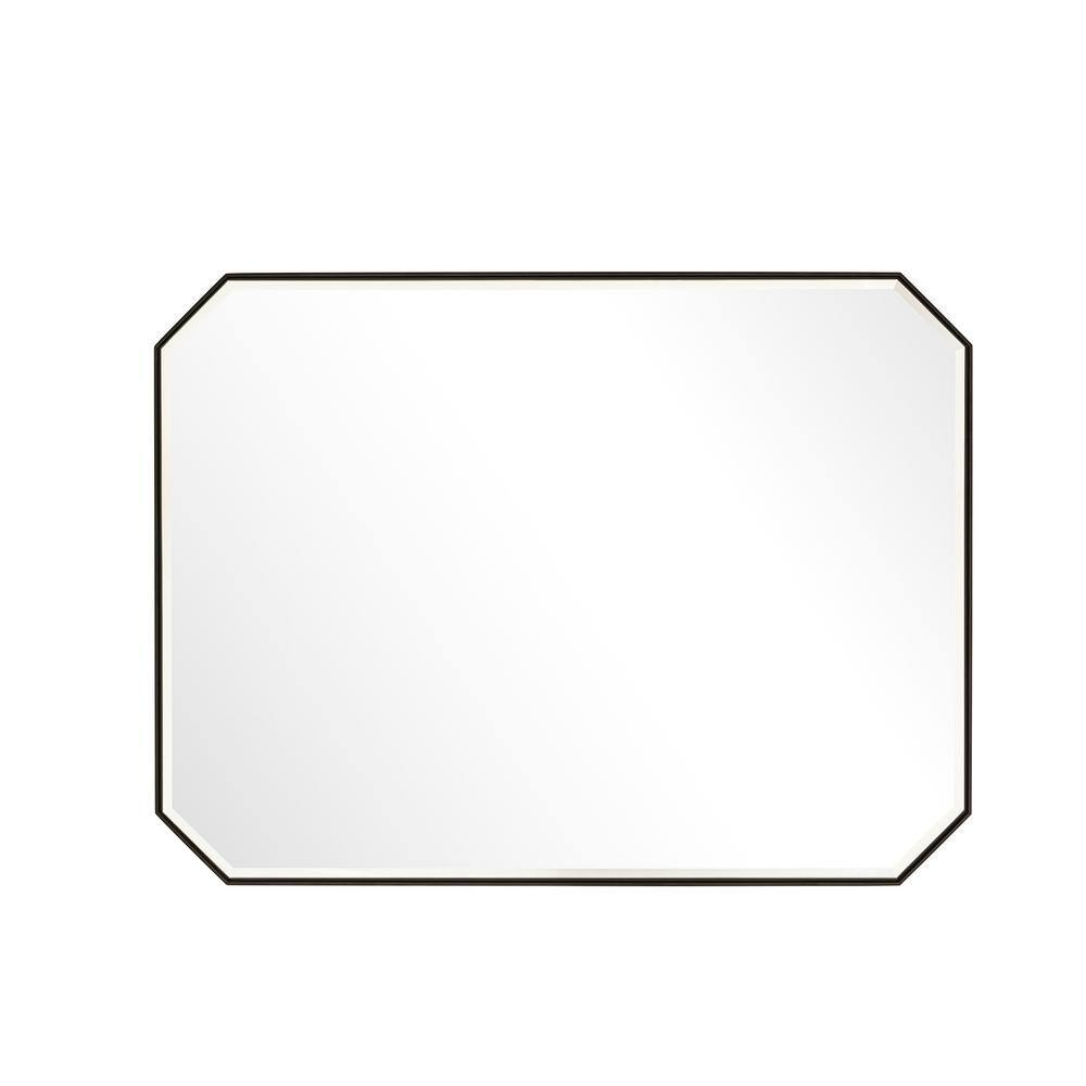 James Martin Vanities Rohe 30x40 Matte Black Rectangular Bathroom Vanity Mirror