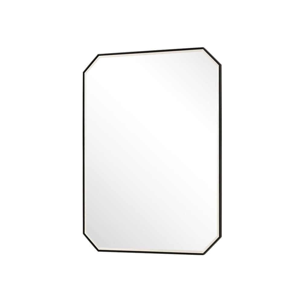 James Martin Vanities Rohe 30x40 Matte Black Rectangular Bathroom Vanity Mirror