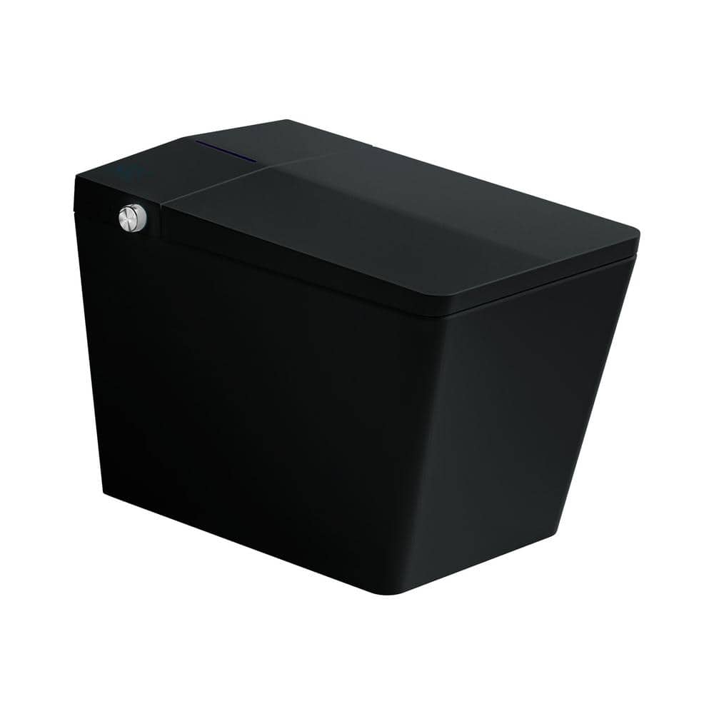 JimsMaison Square Bidet Toilet 1.28 GPF Matte Black with Auto Flush and Heated Seat