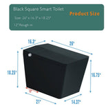 JimsMaison Square Bidet Toilet 1.28 GPF Matte Black with Auto Flush and Heated Seat