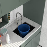 Logmey 24" Quartz Composite Undermount Laundry/Utility Sink, Matte Black