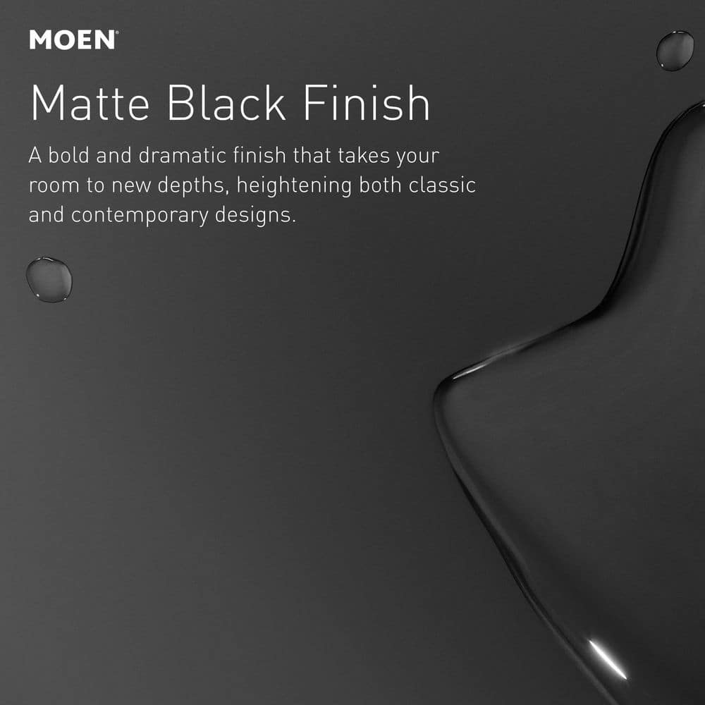 Moen Genta 8 in. Widespread 2-Handle Bathroom Faucet with Drain and Valve in Matte Black