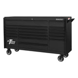 Extreme Tools DX 72 in. W x 21 in. D 17-Drawer Roller Cabinet Tool Chest in Matte Black with Black Trim