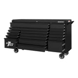 Extreme Tools DX 72 in. W x 21 in. D 17-Drawer Roller Cabinet Tool Chest in Matte Black with Black Trim