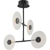 Progress Lighting Spoke LED 1-Light Matte Black LED Modern Hanging Pendant Light