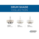 Progress Lighting Quadrant LED Collection 6-Light Matte Black Frosted Glass LED Modern Chandelier Light