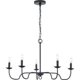 Progress Lighting Canebrake 5-Light Matte Black Farmhouse Chandelier Light