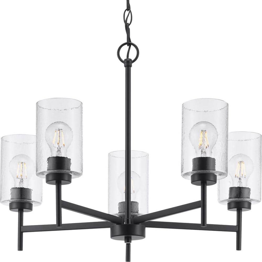 Progress Lighting Zombra 24 in. 5-Light Matte Black Chandelier