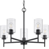 Progress Lighting Zombra 24 in. 5-Light Matte Black Chandelier