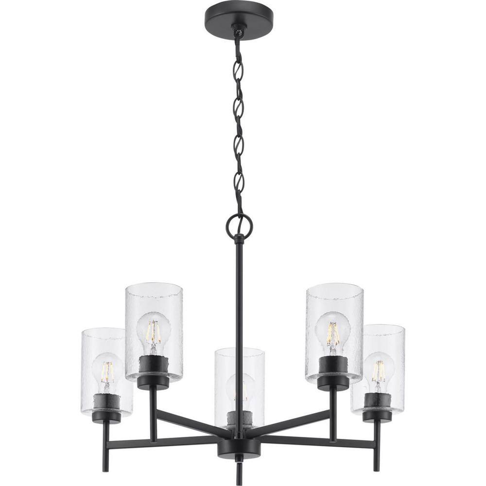 Progress Lighting Zombra 24 in. 5-Light Matte Black Chandelier