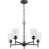 Progress Lighting Zombra 24 in. 5-Light Matte Black Chandelier