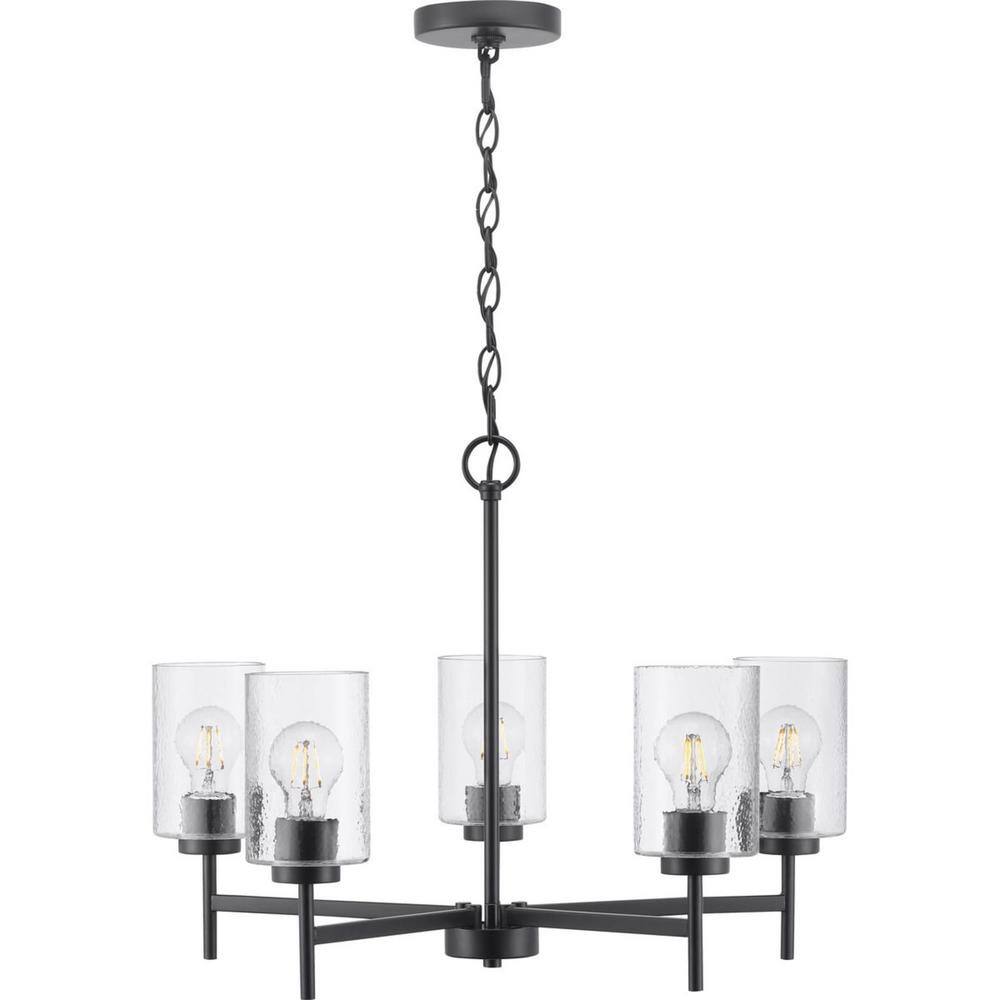 Progress Lighting Zombra 24 in. 5-Light Matte Black Chandelier