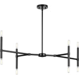 Progress Lighting Arya 8-Light Matte Black Luxe Linear Chandelier