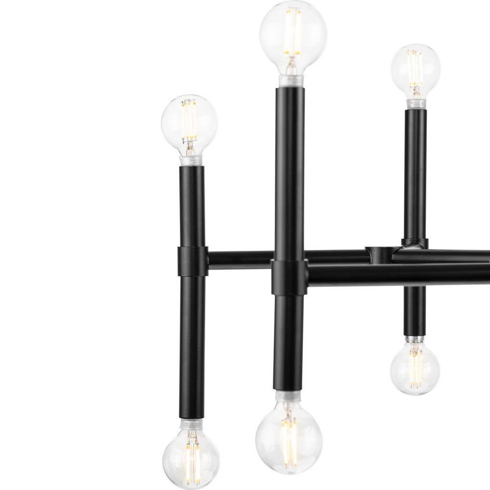 Progress Lighting Arya 12-Light Matte Black Luxe Chandelier
