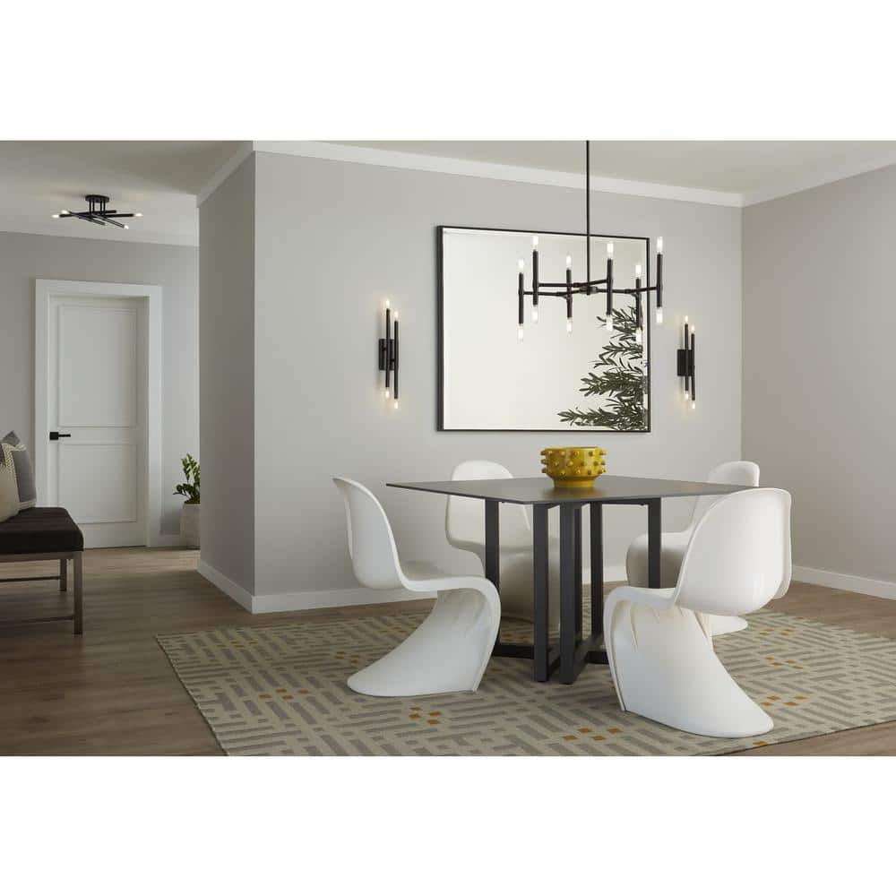 Progress Lighting Arya 12-Light Matte Black Luxe Chandelier