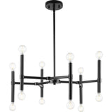 Progress Lighting Arya 12-Light Matte Black Luxe Chandelier