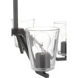 Progress Lighting Vertex Collection 5-Light Matte Black Clear Glass Contemporary Chandelier