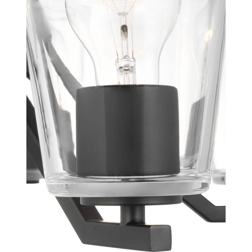 Progress Lighting Vertex Collection 5-Light Matte Black Clear Glass Contemporary Chandelier