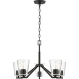 Progress Lighting Vertex Collection 5-Light Matte Black Clear Glass Contemporary Chandelier