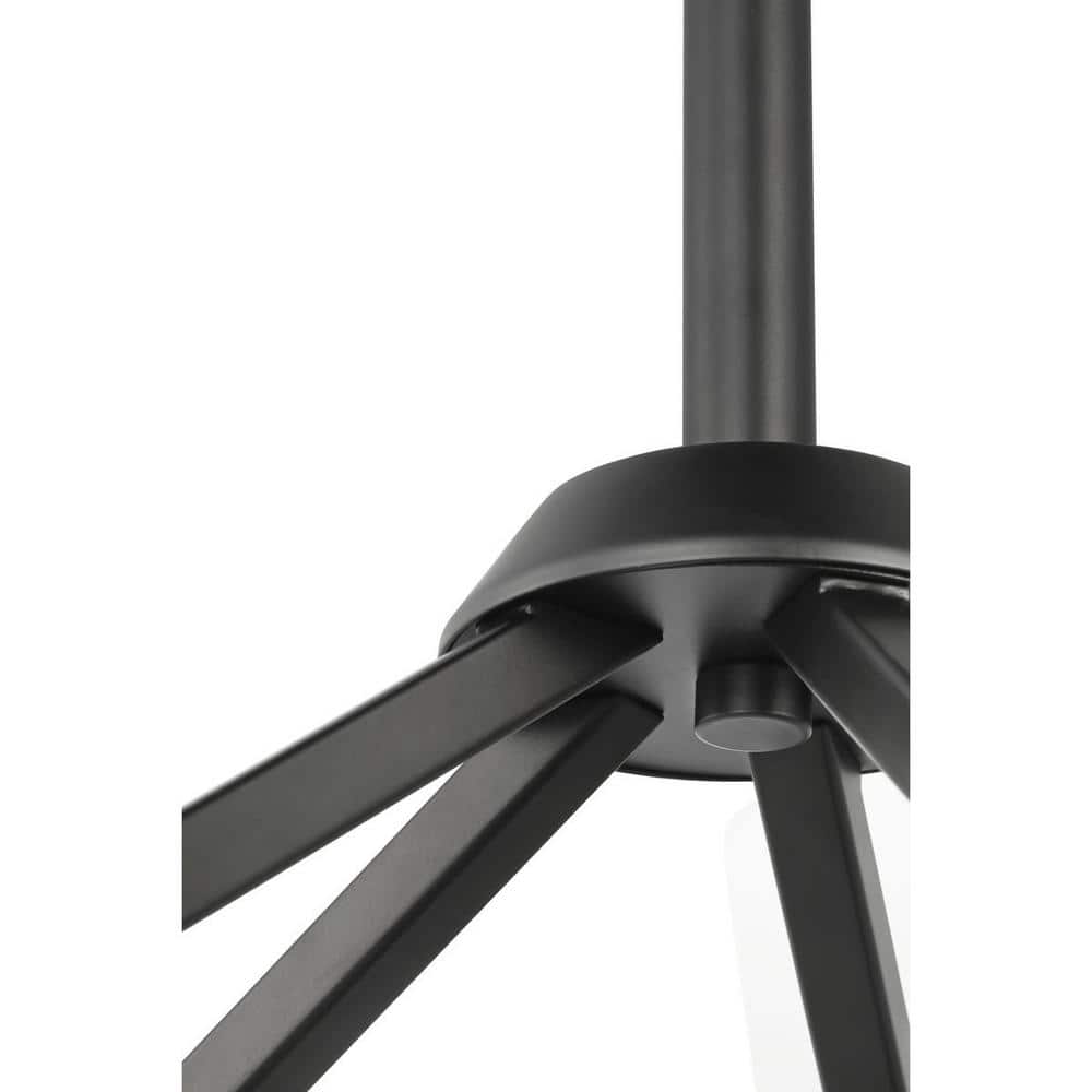 Progress Lighting Vertex Collection 5-Light Matte Black Etched White Contemporary Chandelier