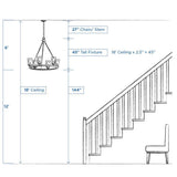 Progress Lighting Vertex Collection 5-Light Matte Black Etched White Contemporary Chandelier