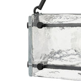 Progress Lighting Rivera 20.5 in. 4-Light Matte Black Luxe Industrial Chandelier with Textured Glass