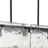 Progress Lighting Rivera 60-Watt 5-Light Matte Black Island Light with Textured Glass Shades