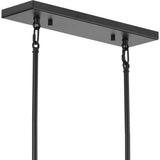 Progress Lighting Rivera 60-Watt 5-Light Matte Black Island Light with Textured Glass Shades