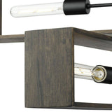 Progress Lighting Boundary 30 in. 4-Light Matte Black Contemporary Chandelier for Dining Rooms, Great Rooms, Bedrooms with Chicory Accents