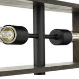 Progress Lighting Boundary 30 in. 4-Light Matte Black Contemporary Chandelier for Dining Rooms, Great Rooms, Bedrooms with Chicory Accents
