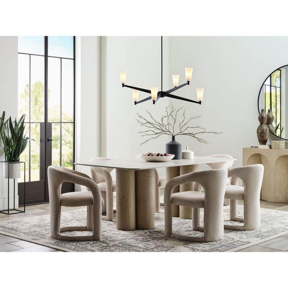 Progress Lighting Tosca Collection 6-Light Matte Black Modern Luxe Chandelier