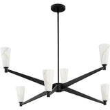 Progress Lighting Tosca Collection 6-Light Matte Black Modern Luxe Chandelier